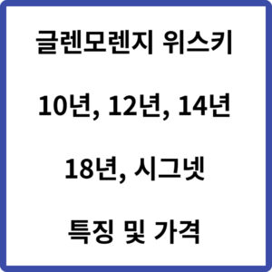 글렌모렌지 가격 10년 12년 14년 18년 시그넷