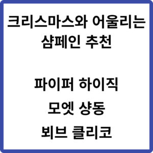 크리스마스와 어울리는 샴페인 추천